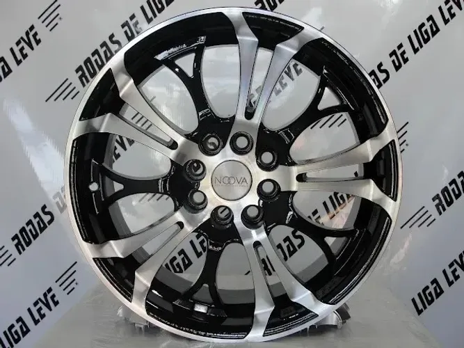 Jogo de rodas NV-10 ARO 17 preto diamantado
