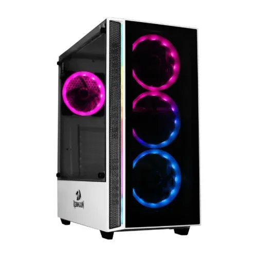 Gabinete Gamer Redragon Grapple White Com Led Rgb Frontal *Sem Fan Led* - WZetta
