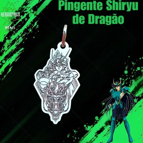 Pingente Shiryu de Dragão - Cavaleiros do Zodíaco 