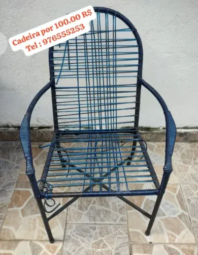 Cadeiras de Metal Azul - R$ 100,00