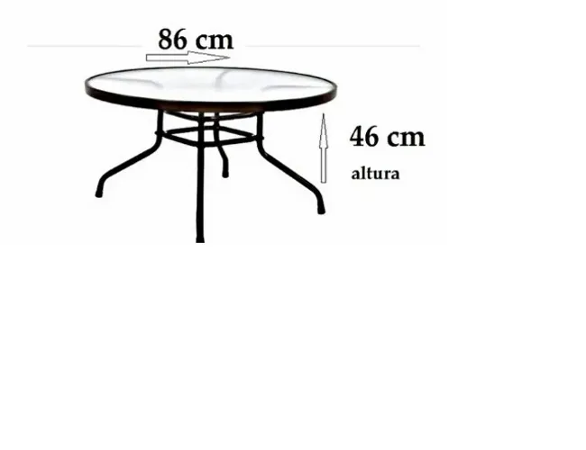 Mesinha/Mesa  de Centro Baixa 85 cm  Diâmetro por 47 Cm Altura Nova 