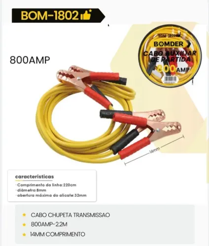 Cabo auxiliar de partida 800AMP - BOM-1802 chupeta