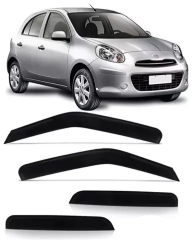 Calha de Chuva Acrílico fume Genuino Nissan March 2011/2020 ref BRPRT10575