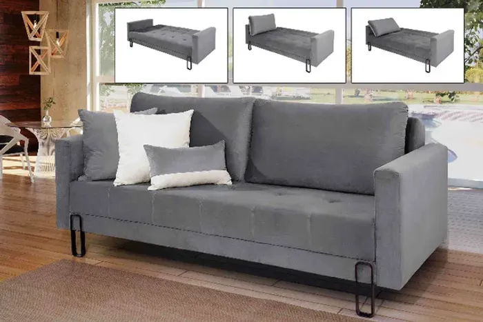 Sofa Cama Barcelona Grafite Até 12x - Frete Grátis