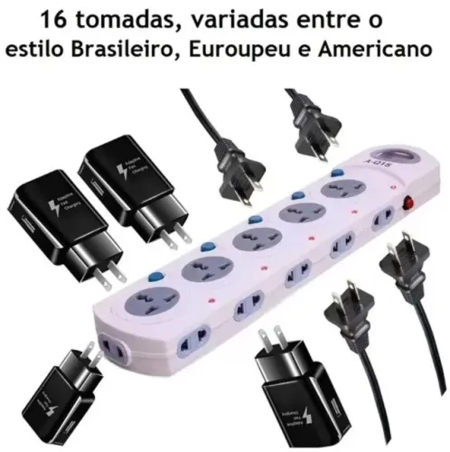 Filtro De Linha Regua 16 Tomadas 2M Extensao 110-220V FzfQ15