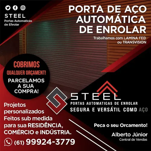 PORTA DE AÇO AUTOMÁTICA DE ENROLAR