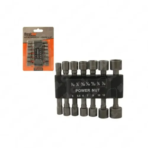 JOGO DE SOQUETE CANHAO 1/4POL C/14PCS BESTFER