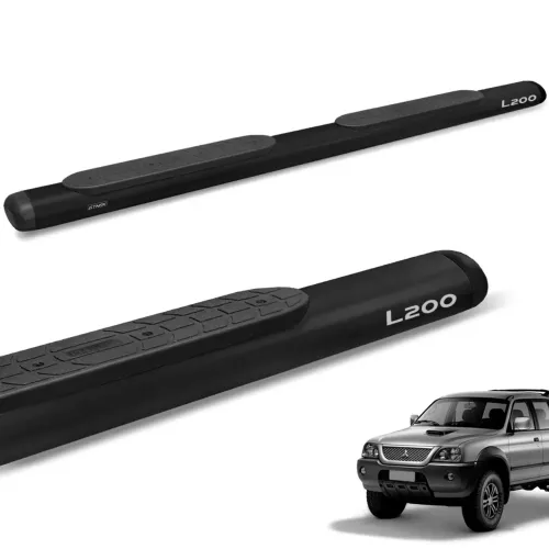 Estribo Lateral L200 Sport Outdoor 2004 a 2012 Oval Oblongo Preto