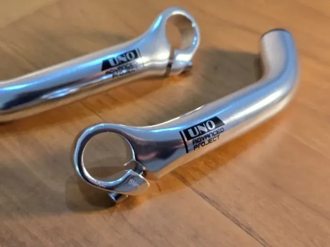 Bar Ends UNO - Bike old School - Longo Curvo - Aluminio Polido (novo)