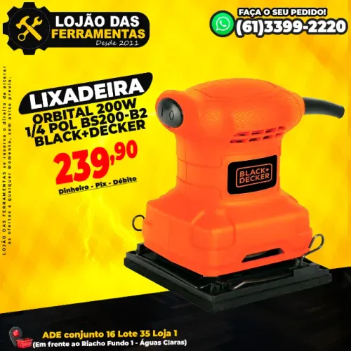 Lixadeira Orbital 200w 1/4 Pol BS200-B2 Black+Decker