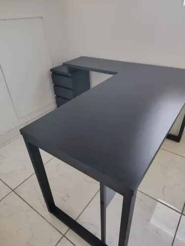 Mesa L Preta + Gaveteiro