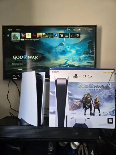 Playstation 5 + God of War Ragnarok com leitor