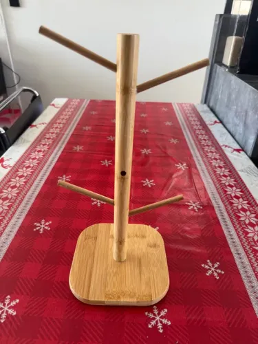 Suporte de Copos de Bambu para Cozinha