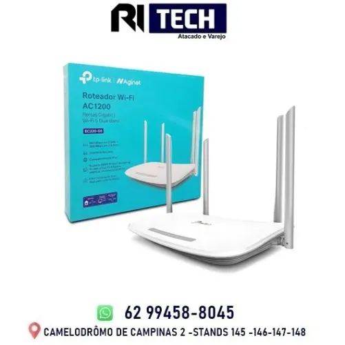 Roteador TP-Link EC220-G5, Gigabit, Dual Band (2.4GHz/5GHz), AC1200, 4 Antenas, IPv6