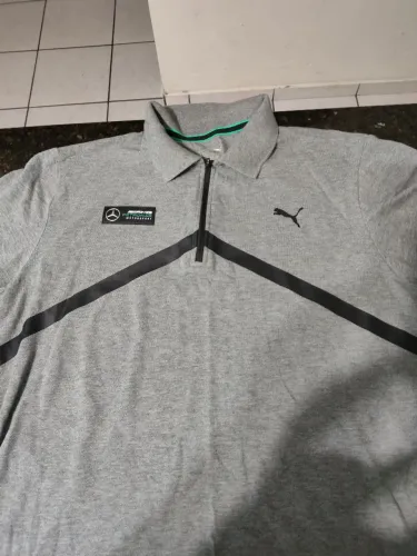 Camiseta Polo Puma Mercedes AMG Motorsport Cinza