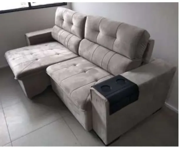 Sofá Retrátil Bege