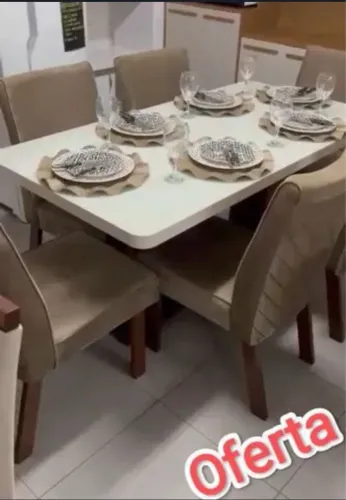Mesa de Jantar Elegante com 6 Cadeiras em Oferta!