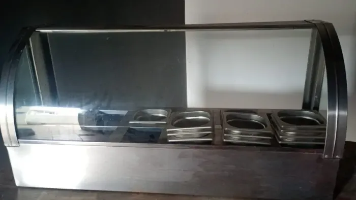 Buffet Para Salada Self-Service Expositor Inox 12 Cubas Cinza