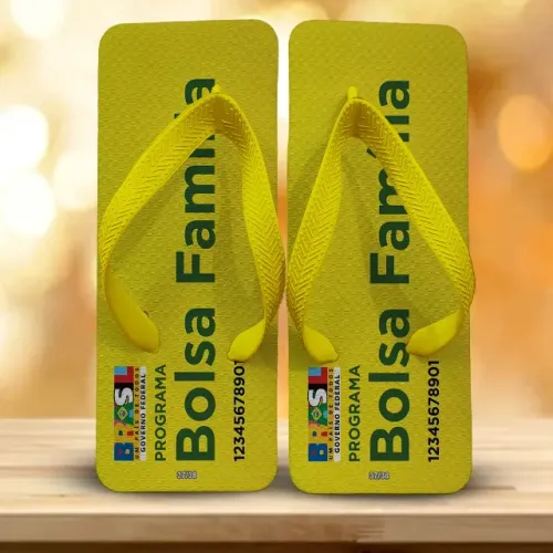 Chinelo Quadrado Masculino Bolsa Familia - Sandália Confortável - Presente Divertido