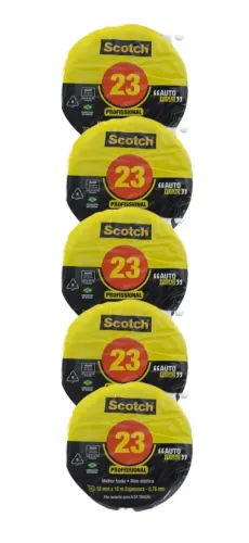 5 Fita Isolante Scotch 23 Profissional Auto Fusão 19mm X 10 m