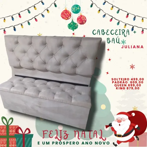 Kit cabeceira e baú em MDF 