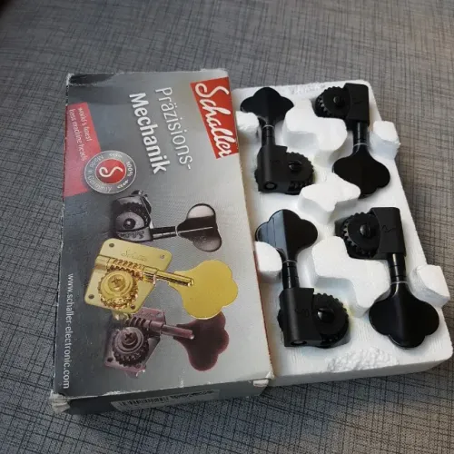 Jogo de tarraxas Schaller F-Series BM Light pretas e destras. Não Fender, Gotoh, Guyker.