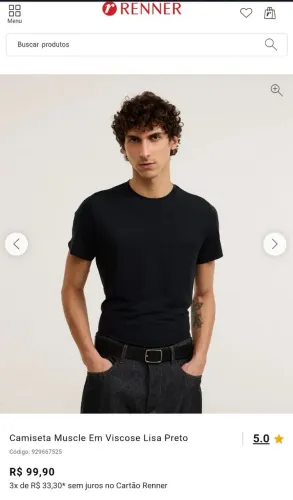 camiseta canelada preta