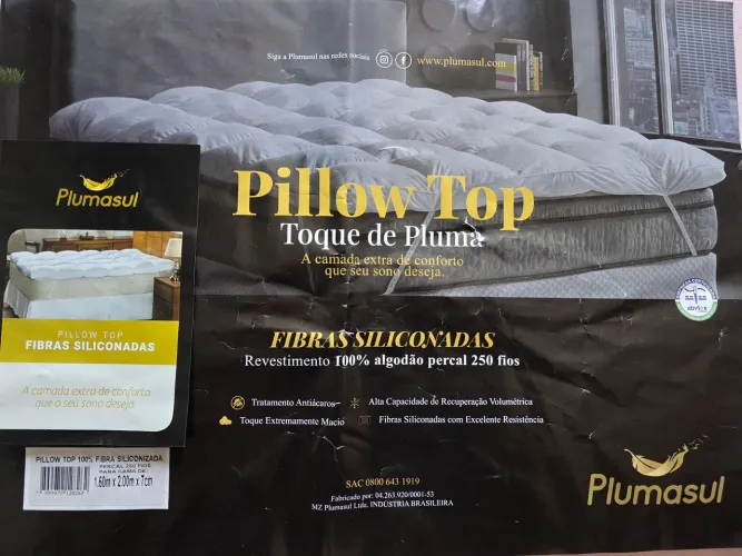 Pillow TOP - Super conforto. QUEEN. PERCAL 250 FIOS. 100% Algodão. De 1.840,00 por 900,00 