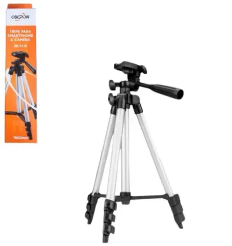 Tripé Para Camera e Celular 1M Retrátil Em Alumínio Oberon OR-3110