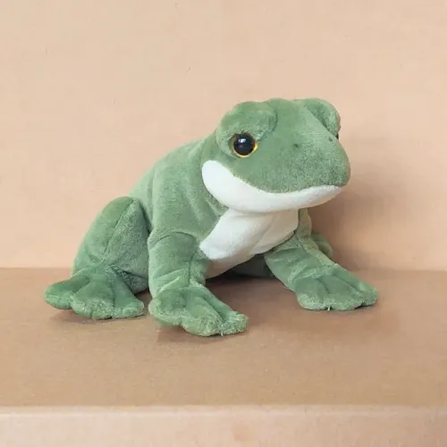 brinquedo - pelúcia sapo verde com chocalho (usada)