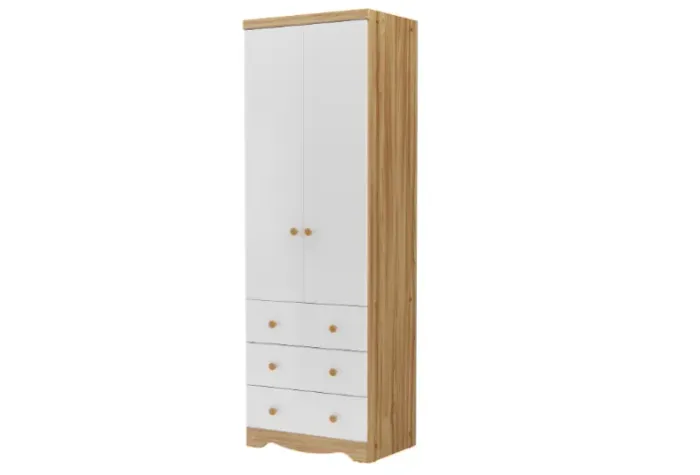 Roupeiro Infantil Junior 2 Portas Peroba, 100% MDF 