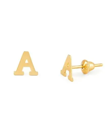 Brinco Letrinha 5 mm Ouro 18 Kilates