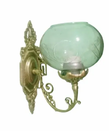 arandela em bronze com tulipa bola cristal