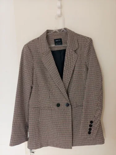 Maxi blazer alfaiatado xadrez tamanho P Marca Renner 