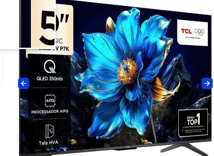 Smart TV TCL 50 Polegadas QLED 4K P7L WiFi Bluetooth Google TV HDR10+ 120 Hz VRR AIPQ 50P7