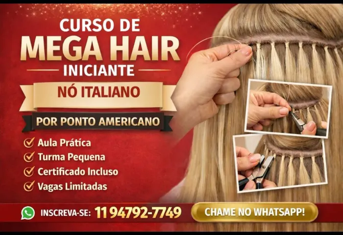 CURSO DE MEGA HAIR,VENHA ENTRAR PARA UMA ÁREA ONDE MAIS CRESCE