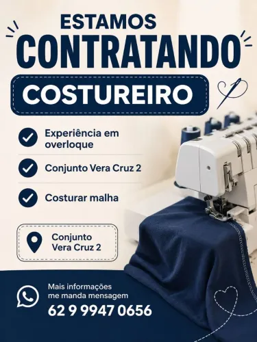 Contratamos costureiro