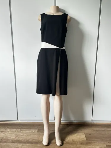 Vestido preto e marfim da Ralph Lauren