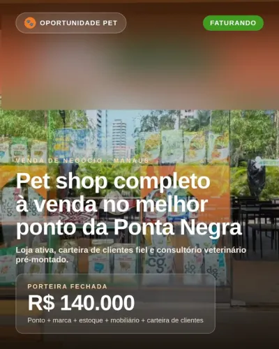 Pet Shop Completo à Venda | Faturando | Pronto para Operar