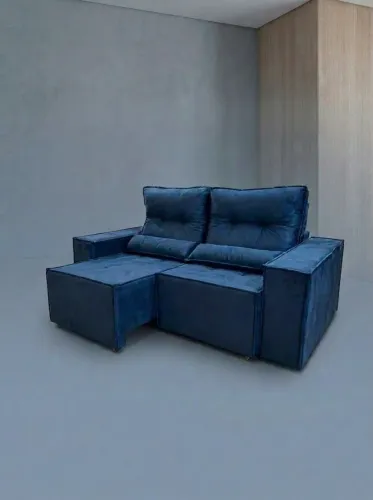 Lindo sofá azul - novo - parcelo com juros da máquina