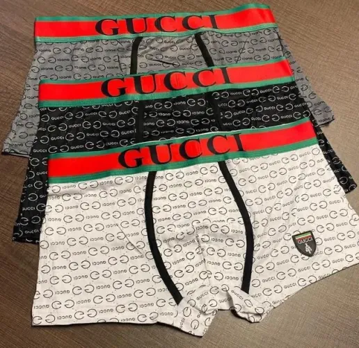 Kit 3 Cuecas Gucci Boxer Importada Modal Cor Sortida (Escolher Tamanho)