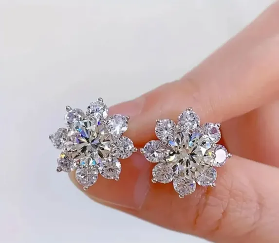 Par Brincos em Moissanites 5Carat Prata 925 esterlina