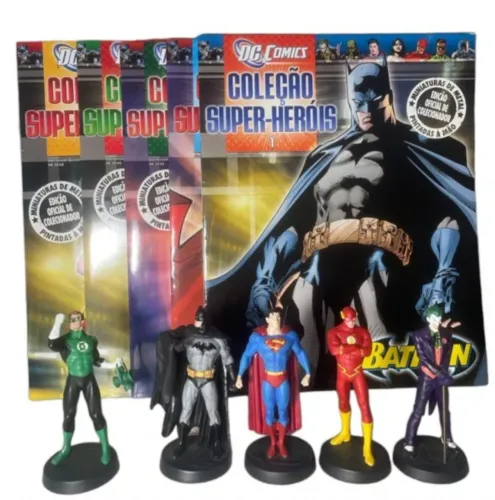 Coleção super herois de metal dc, liga da justiça e batman