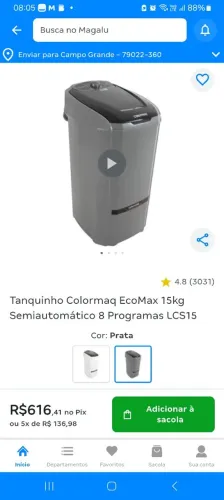 Tanquinho Colormaq 15 kilos Novo na caixa
