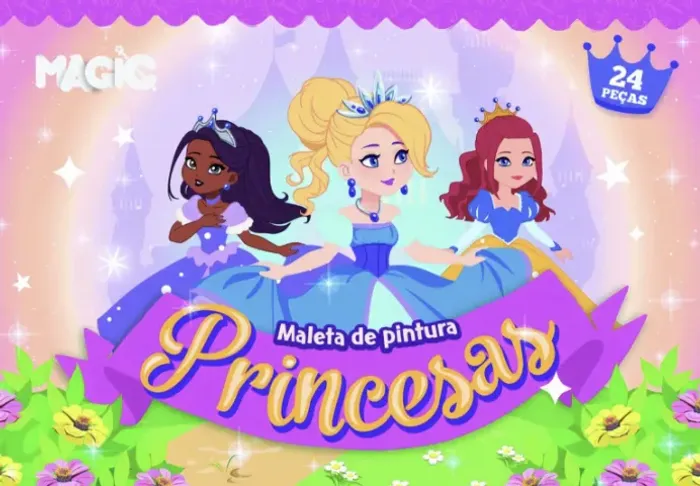 Maleta de Pintura Infantil Magic Kit Princesas 24 Peças