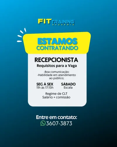 Recepcionista academia