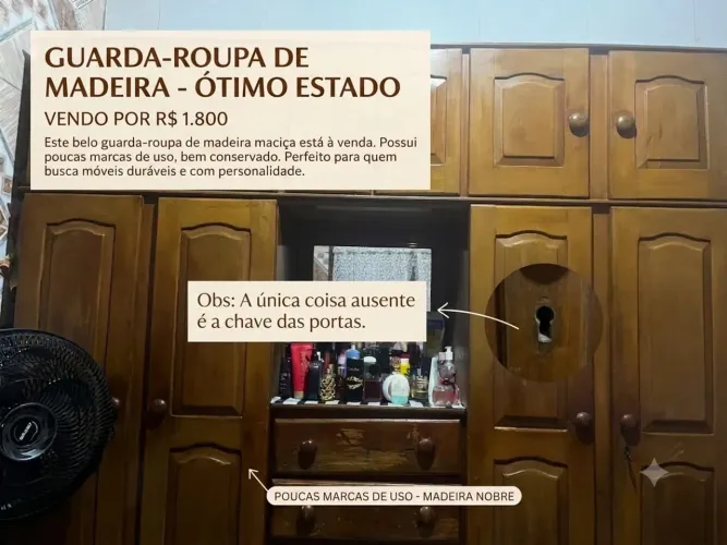 Roupeiro de madeira