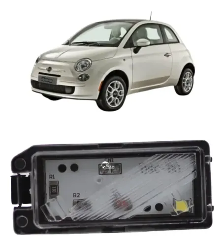 Lanterna Luz Placa Com Led Conector Quadrado Fiat 500 2012