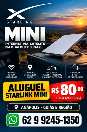 Aluguel de Starlink  internet via satélite  