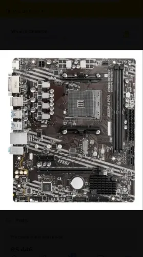Placa-mãe Msi A520m-a Pro Am4 Matx Ddr4 Hdmi Dvi M.2 Preto